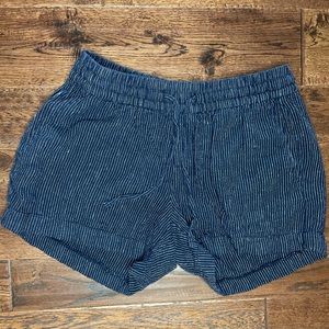 Navy and White Striped Old Navy Linen Shorts